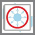 לוגו עגול אדום וכחול