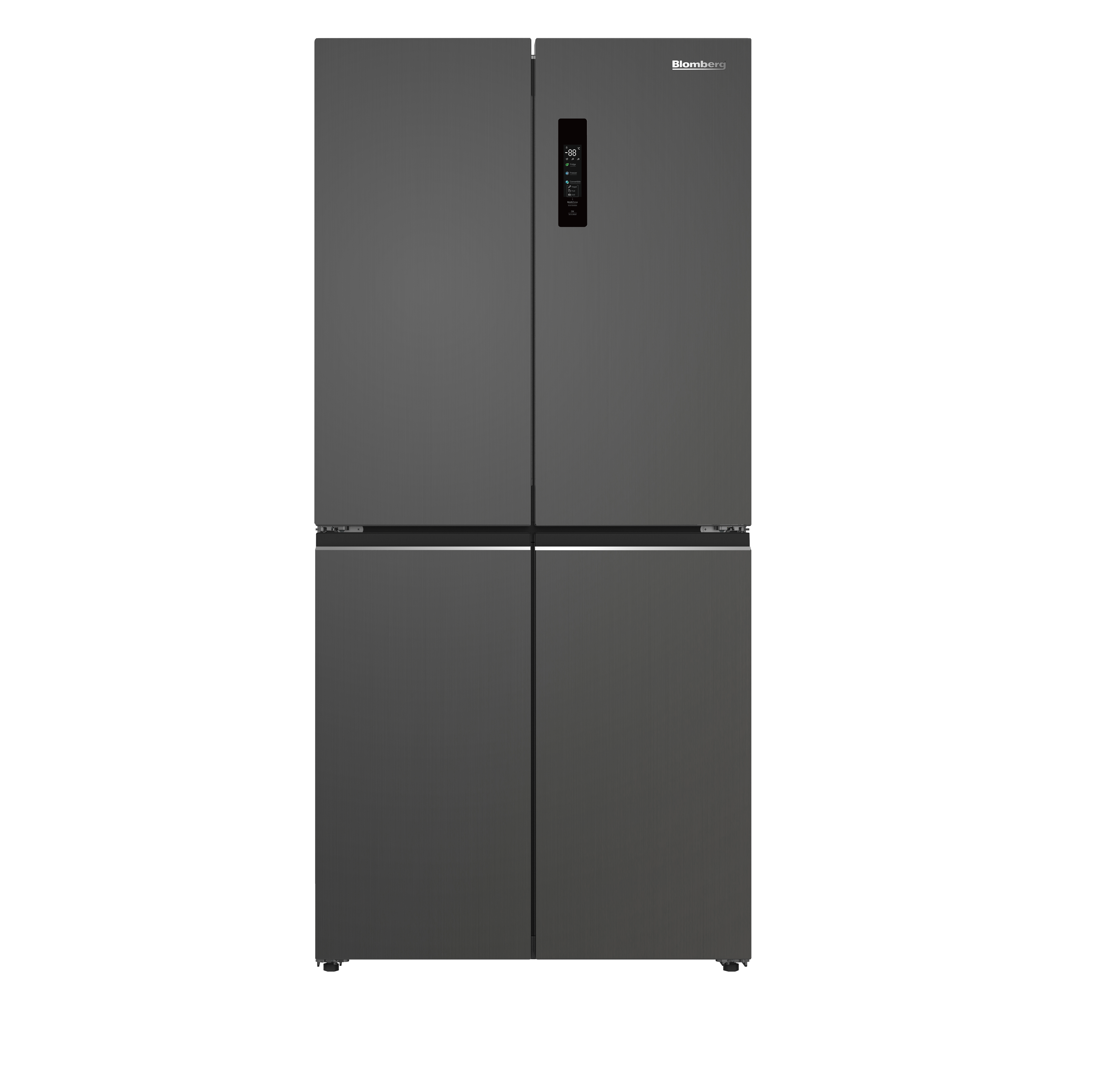 מקרר 4 דלתות Blomberg KQD8300XP בנפח 601 ליטר עם Inverter, Multi-Zone ומצב שבת — נירוסטה